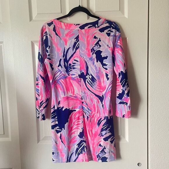 Lilly Pulitzer Merritt Pima Cotton Shift Dress Pink and Blue Size Small - Picture 4 of 12